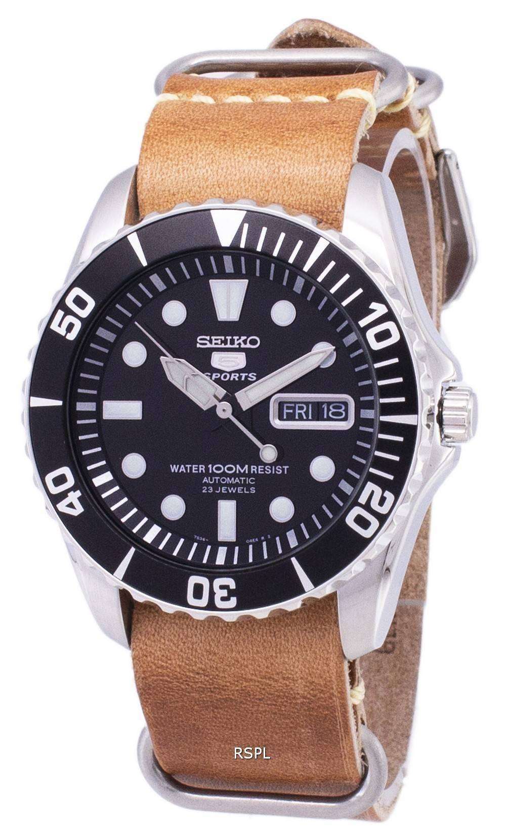 seiko 5 automatic leather