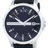 Armani Exchange Black Dial Leather Strap AX2101 Mens Watch