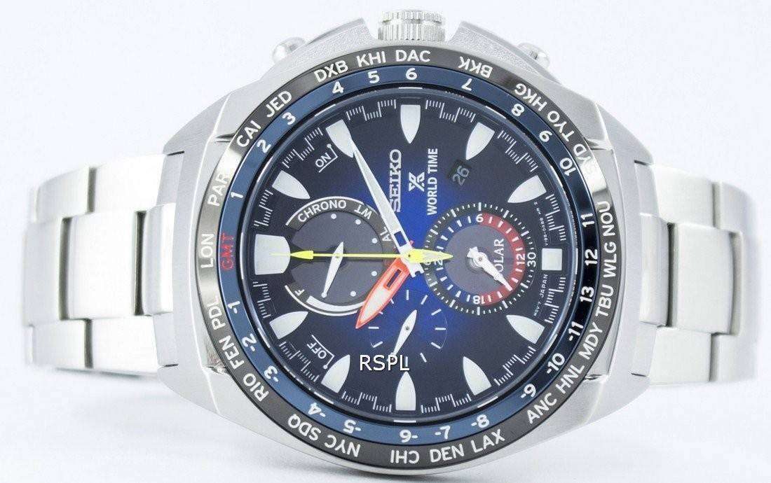 seiko prospex world time solar men's chronograph watch