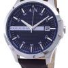 Armani Exchange Quartz Navy Dial Brown Leather Strap AX2133 Mens Watch