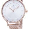 Skagen Anita Silver Dial Crystal Rose Gold-Tone Mesh Bracelet SKW2151 Women's Watch