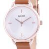 Casio Silver Dial Leather Strap Quartz LTP-E413PL-7A LTPE413PL-7A Women's Watch