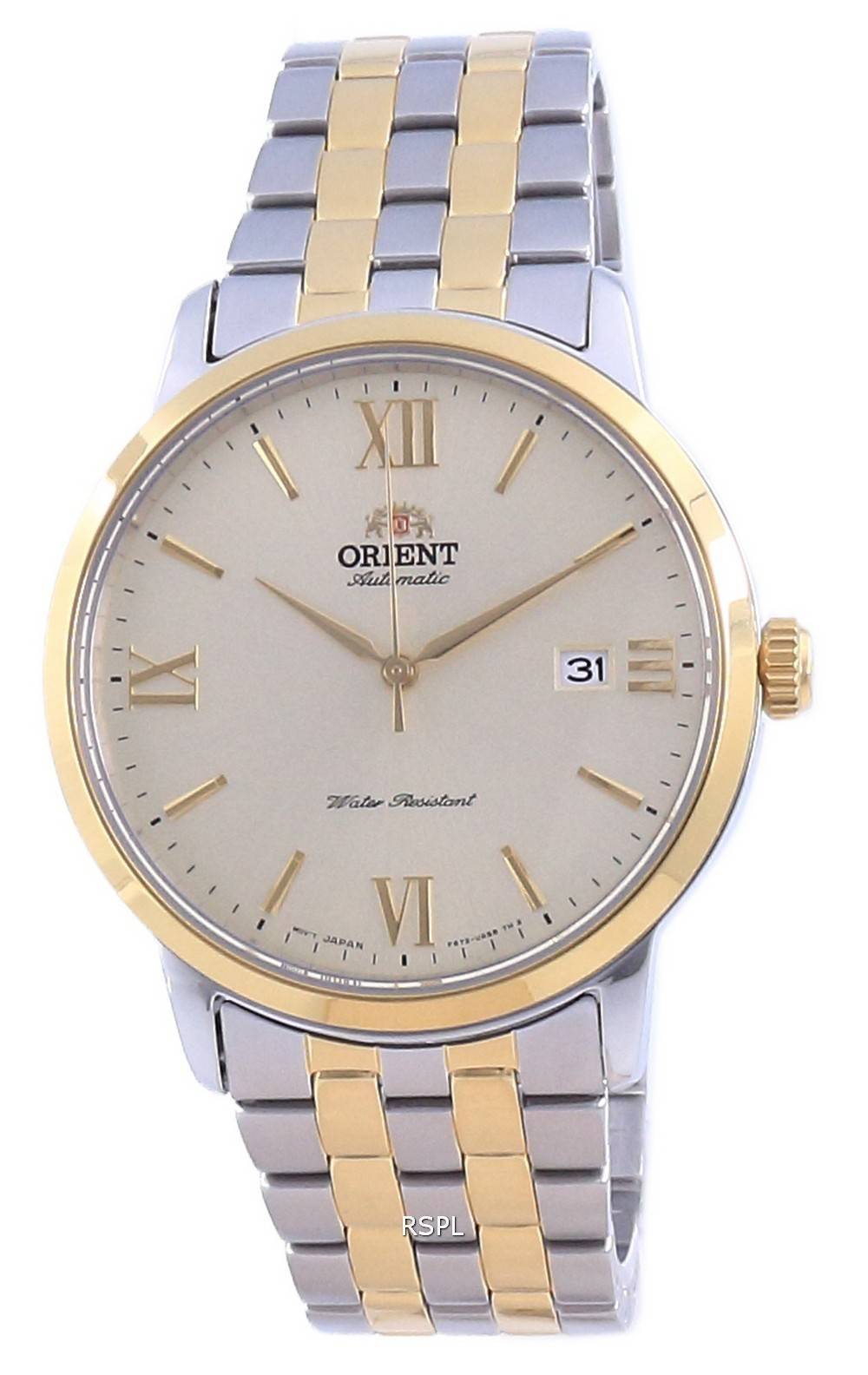 Orient Contemporary Champagne Dial Two Tone Stainless Steel Automatic RA-AC0F08G10B Men's Watch