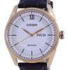 Citizen Ivory Dial Leather Eco-Drive AW0082-19A 100M Mens Watch