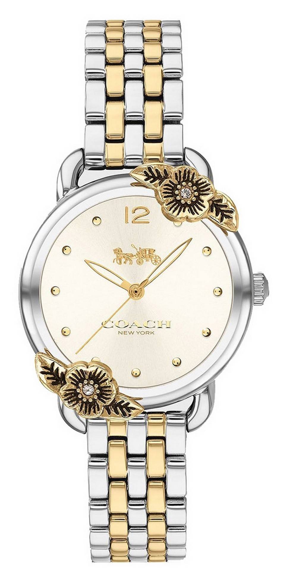 Coach Delancey Tea Rose Silver Dial Two Tone Stainless Steel Quartz 14503212 Womens Watch