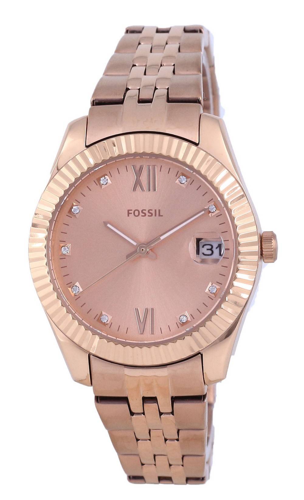 Fossil Scarlette Mini Rose Gold Tone Stainless Steel Quartz ES4898 Womens Watch
