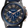 Fossil Grant Chronograph Black and Blue Dial Blue Leather FS5061 Men's Watch