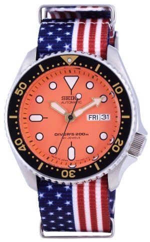 Seiko Automatic Divers Japan Made Polyester SKX011J1-var-NATO27 200M Mens Watch