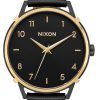 Nixon Arrow Black Dial Leather Strap Quartz A10913220 Womens Watch