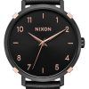 Nixon Arrow Black Dial Leather Strap Quartz A10913221 Womens Watch