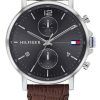Tommy Hilfiger Daniel Grey Dial Leather Strap Quartz 1710416 Mens Watch