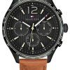 Tommy Hilfiger Gavin Black Dial Leather Strap Quartz 1791470 Mens Watch