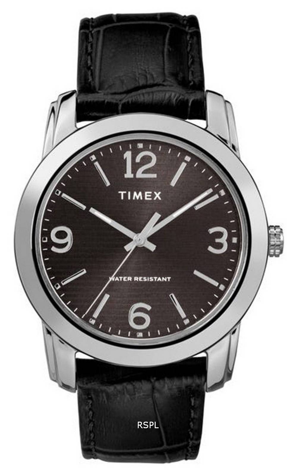 Timex Classic Black Dial Leather Strap Quartz TW2R86600 Mens Watch