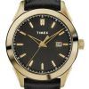 Timex Torrington Black Dial Leather Strap Quartz TW2R90400 Mens Watch