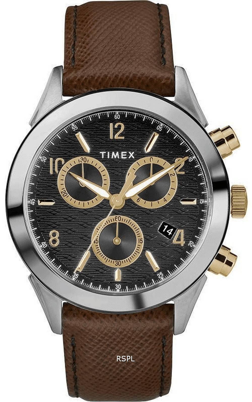 Timex Torrington Chronograph Leather Strap Quartz TW2R90800 Mens Watch