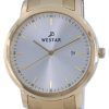 Westar Silver Dial Gold Tone Stainless Steel Quartz 50243 GPN 102 Mens Watch