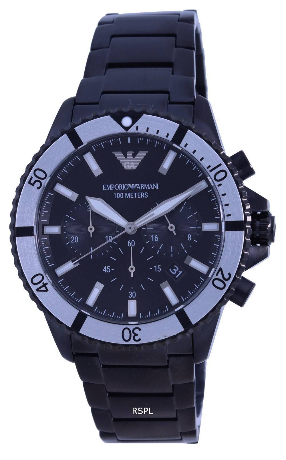 Emporio Armani Diver Chronograph Quartz AR80050 100M Mens Watch ...
