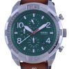Fossil Bronson Chronograph Green Dial Leather Strap Quartz FS5738 Mens Watch