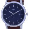 Fossil The Minimalist Blue Dial Leather Strap Solar FS5839 Mens Watch