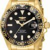 Invicta Pro Diver Black Dial Gold Tone Stainless Steel Quartz 33263 200M Womens Watch