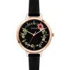 Oui & Me Petite Fleurette Black Dial Leather Strap Quartz ME010007 Women's Watch