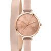 Oui & Me Petite Amourette Rose Gold Sunray Dial Leather Strap Quartz ME010049 Women's Watch