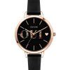 Oui & Me Fleurette Black Dial Leather Strap Quartz ME010079 Women's Watch