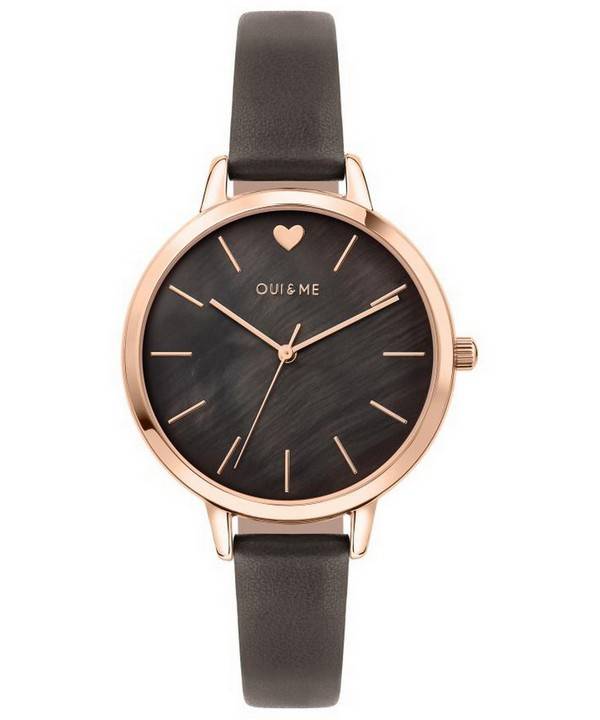 Oui & Me Amourette Black Mop Dial Leather Strap Quartz ME010099 Women's Watch 1 Oui & Me Amourette Black Mop Dial Leather Strap Quartz ME010099 Women's Watch