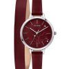 Oui & Me Petite Fleurette Burgundy Sunray Dial Leather Strap Quartz ME010133 Women's Watch