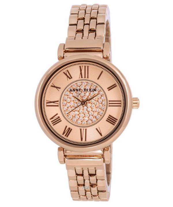 Anne Klein Crystal Accents Rose Gold Tone Dial Quartz 3872RGRG Womens Watch 1 Anne Klein Crystal Accents Rose Gold Tone Dial Quartz 3872RGRG Womens Watch