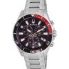 Bulova Chronograph Stainless Steel Black Dial Quartz 98B344 100M Mens Watch