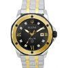 Bulova Marine Star Diamond Accents Black Dial Two Tone Quartz 98D175 100M Men's Watch