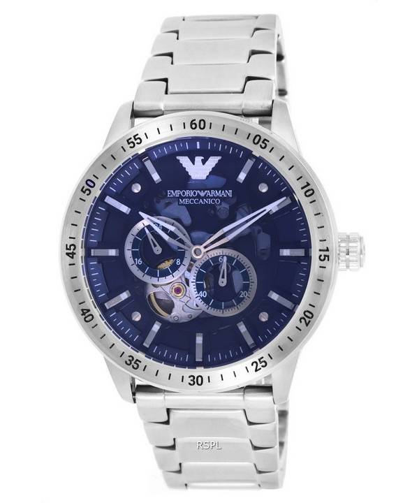 Emporio Armani Stainless Steel Blue Open Heart Dial Automatic AR60052 Mens Watch 1 Emporio Armani Stainless Steel Blue Open Heart Dial Automatic AR60052 Mens Watch