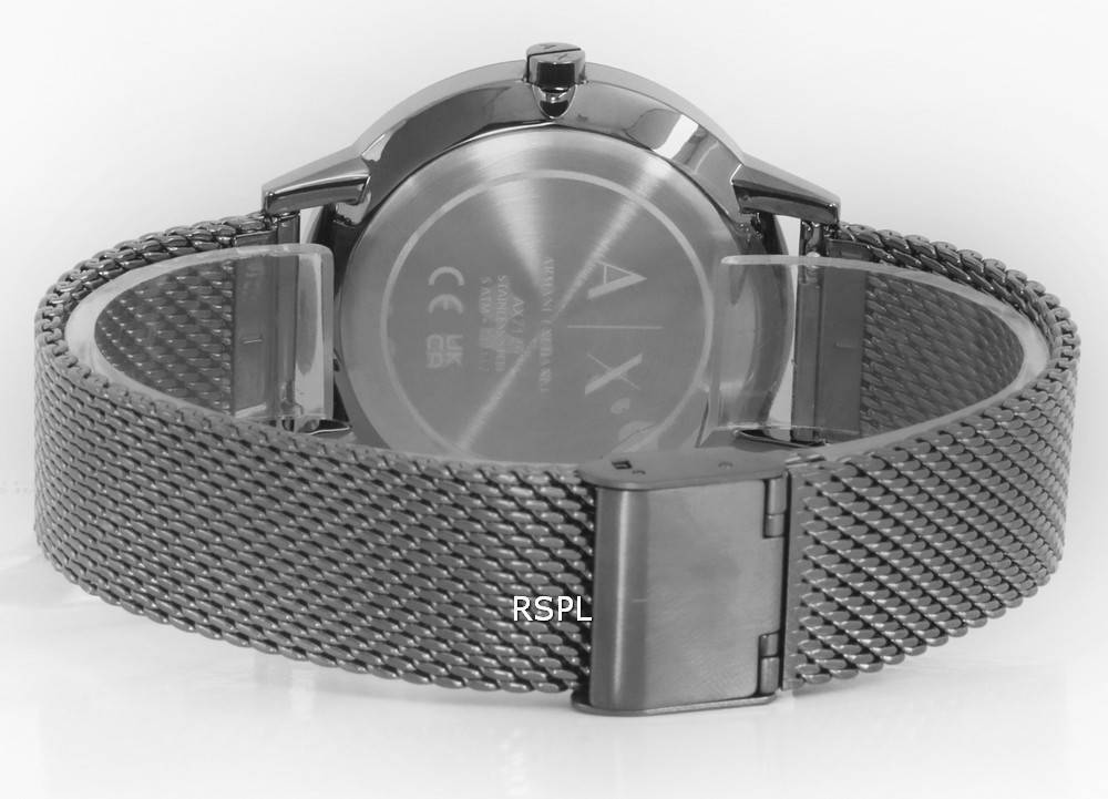 Armani Exchange Multifunction Gunmetal-Tone Stainless Steel Mesh Quartz AX7129SET Mens Watch 4 Armani Exchange Multifunction Gunmetal-Tone Stainless Steel Mesh Quartz AX7129SET Mens Watch