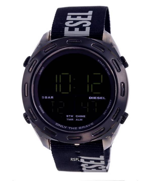Diesel Crusher Digital Textile Black Dial Quartz DZ1985 Mens Watch