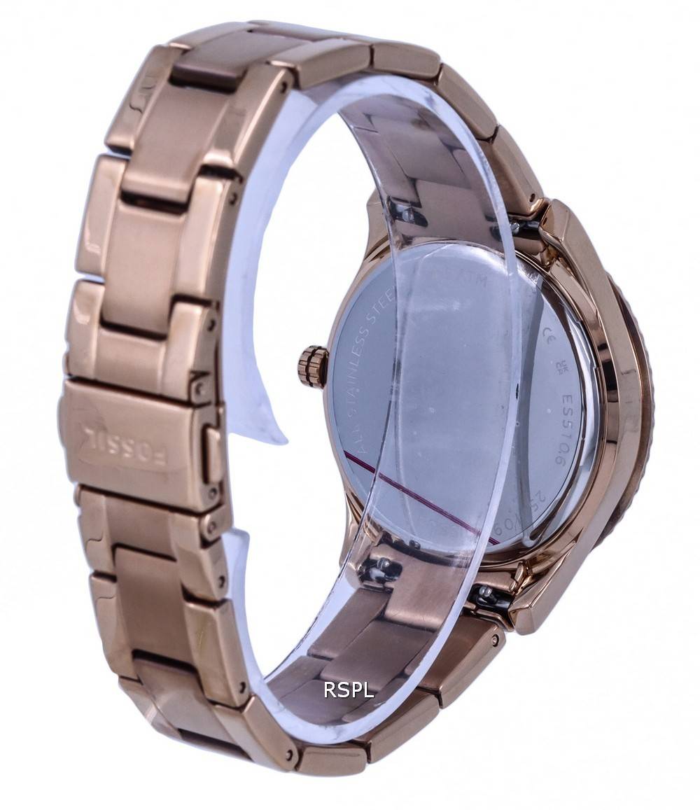 Fossil Stella Sport Tachymeter Crystal Accents Rose Gold Tone Dial Quartz ES5106 Womens Watch 4 Fossil Stella Sport Tachymeter Crystal Accents Rose Gold Tone Dial Quartz ES5106 Womens Watch