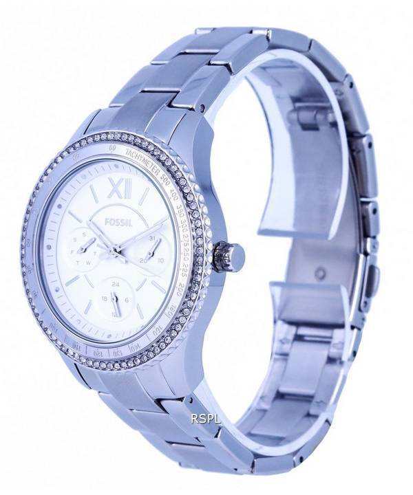 Fossil Stella Sport Tachymeter Crystal Accents Silver Dial Quartz ES5108 Womens Watch 3 Fossil Stella Sport Tachymeter Crystal Accents Silver Dial Quartz ES5108 Womens Watch