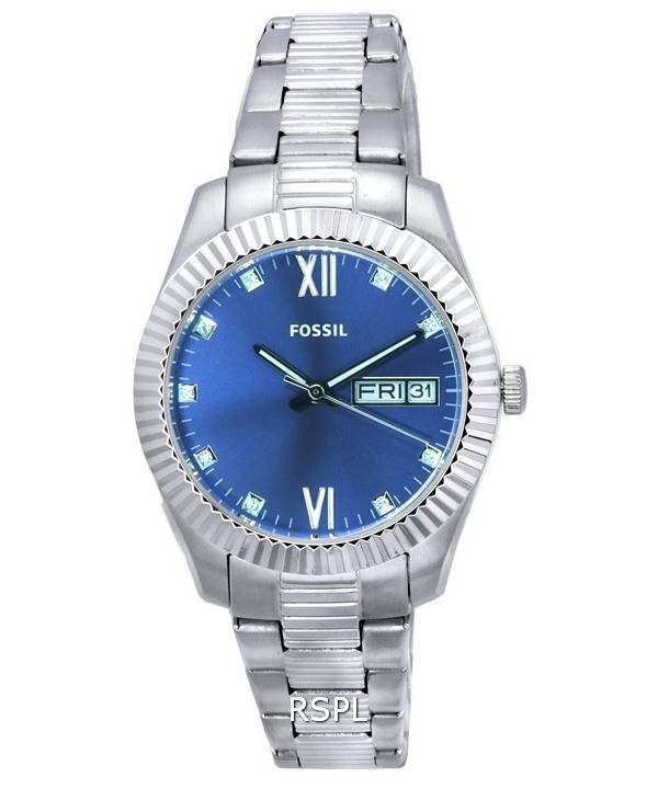 Fossil Scarlette Crystal Accents Blue Dial Quartz ES5197 Women's Watch 1 Fossil Scarlette Crystal Accents Blue Dial Quartz ES5197 Women's Watch