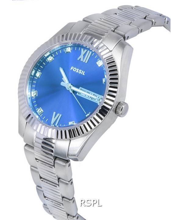 Fossil Scarlette Crystal Accents Blue Dial Quartz ES5197 Women's Watch 3 Fossil Scarlette Crystal Accents Blue Dial Quartz ES5197 Women's Watch