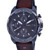 Fossil Bronson Chronograph Leather Grey Dial Quartz FS5855 Mens Watch