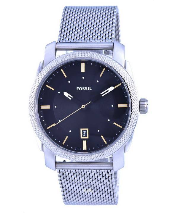 Fossil Machine Stainless Steel Mesh Black Dial Quartz FS5883 Mens Watch 1 Fossil Machine Stainless Steel Mesh Black Dial Quartz FS5883 Mens Watch