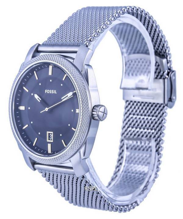 Fossil Machine Stainless Steel Mesh Black Dial Quartz FS5883 Mens Watch 3 Fossil Machine Stainless Steel Mesh Black Dial Quartz FS5883 Mens Watch