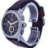Fossil Machine Chronograph Burgundy Leather Red Dial Quartz FS5884 Mens Watch