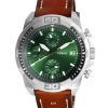 Fossil Bronson Chronograph Brown Leather Green Dial Quartz FS5898 Mens Watch