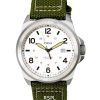 Fossil Bronson Olive Nylon Strap Silver Dial Quartz FS5918 100M Men's Watch