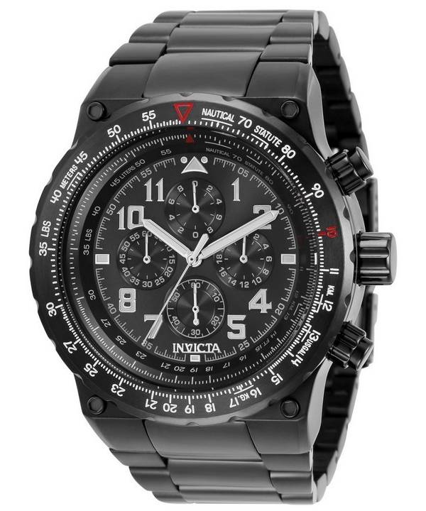 Invicta Aviator GMT Chronograph Black Dial Quartz 34425 Men's Watch