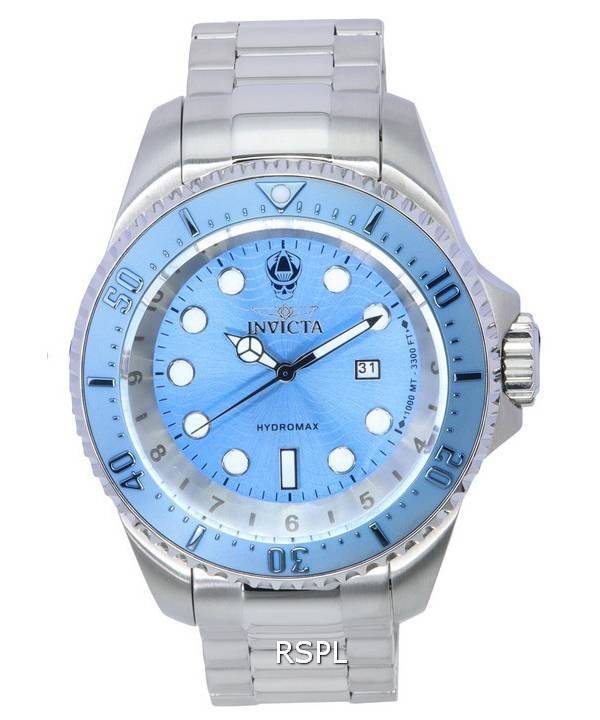 Invicta Hydromax Stainless Steel Blue Dial Quartz Divers 37727 1000M Mens Watch