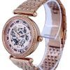 Fossil Lyric Crystal Accents Rose Gold Stainless Steel Skeleton Dial Automatic ME3198 Womens Watch