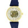 Fossil Lyric Crystal Accents Leather Skeleton Dial Automatic ME3199 Womens Watch