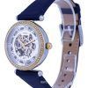 Fossil Lyric Crystal Accents Leather Skeleton Dial Automatic ME3199 Womens Watch